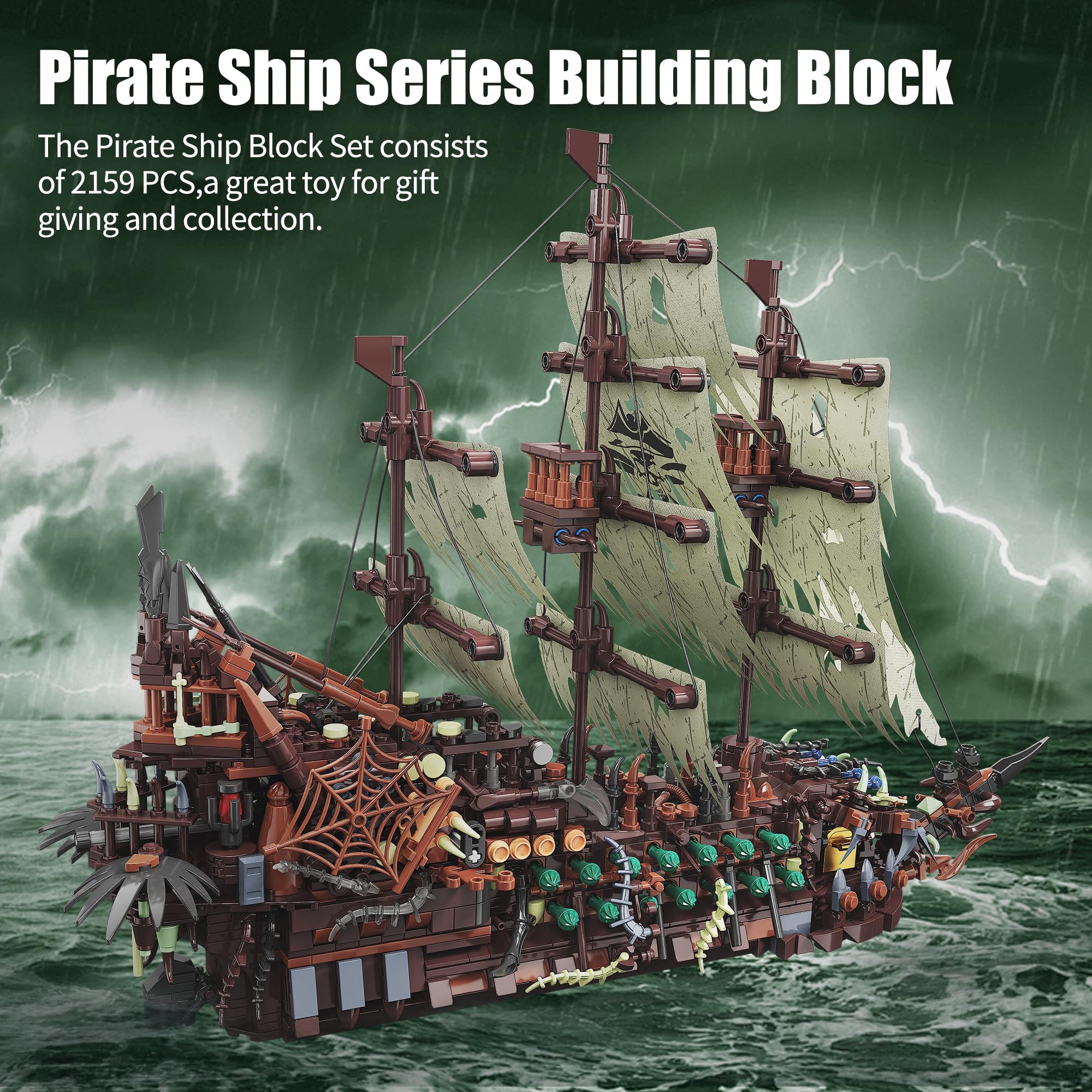Conjunto De Construção Tgl Tycole Pirate Ship Flying Dutchman 2159