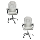 Cadeira De Escritório Presidente Soft Reclinável Ergonômica - Branco - 2