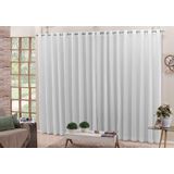 Cortina De Varão Voil Branco 6,00x2,50 Forro Blecaute Tecido