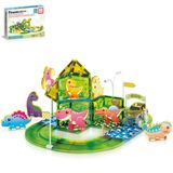 Brinquedo Picassotiles Dinosaur Magnet Tile Race Car Track Ptr02