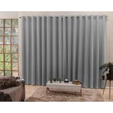 Cortina De Varão Cinza 6,00x2,50 Blecaute Tecido