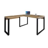 Mesa De Escritório Em L Miguel Vermont E Preta 135x150 Cm