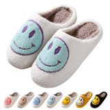 Chinelos Coundymer Smile Face Retro Soft Plush Para Mulheres