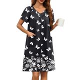 Roupão Ekouaer Cozy Para Mulheres De Manga Curta Mumu Duster Branco M