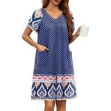 Estampa Feminina Robe Ekouaer Com Zíper Frontal Navy Crown M