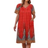 Robe Ekouaer Feminino Com Zíper Frontal Vermelho Tamanho S
