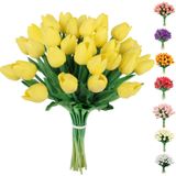 Flores De Tulipas Artificiais C Appok Latex Tulip Hastes X30
