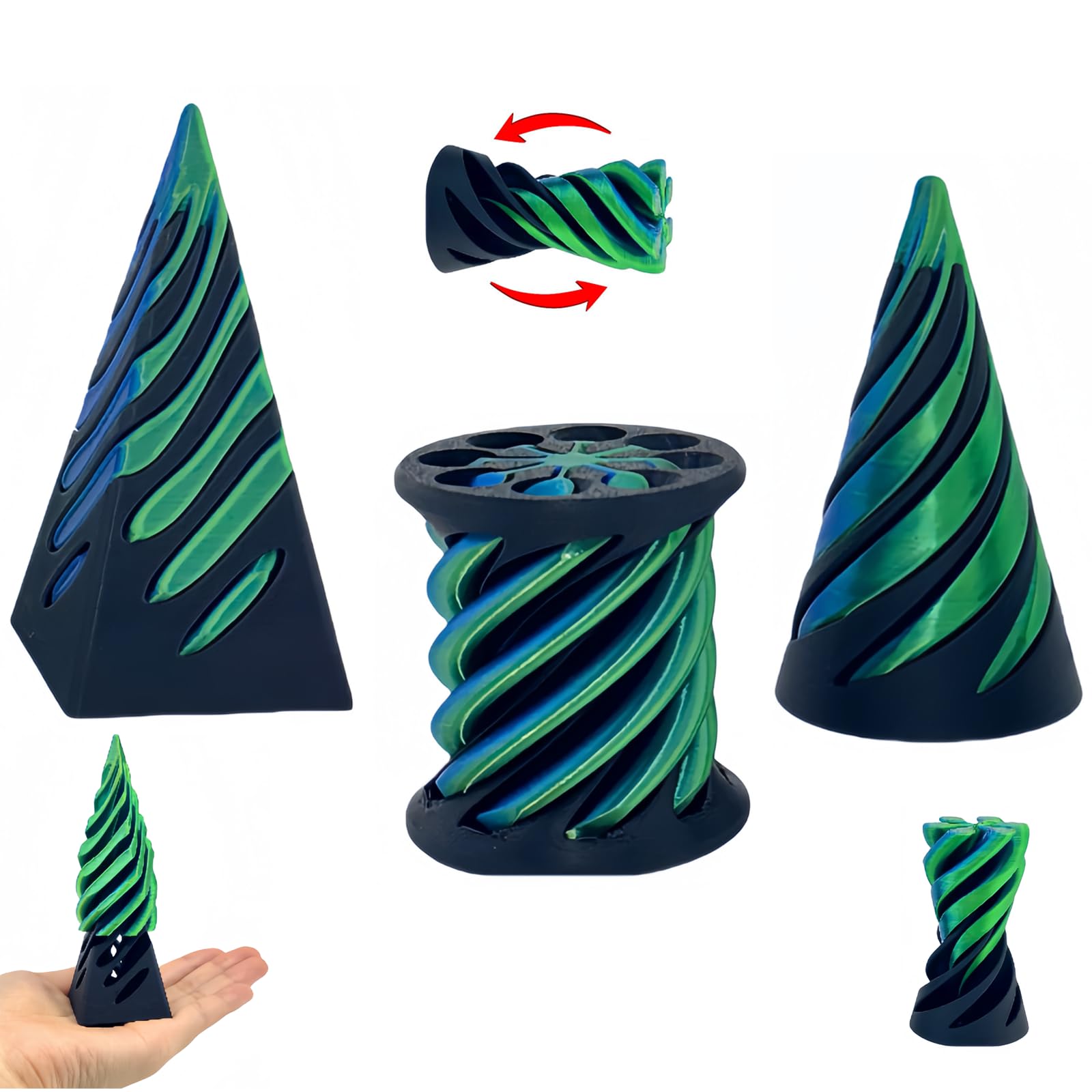 Fidget Toy Ajitxalr Impossible Cone Spiral Cone, 3 Pacotes