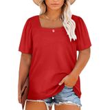 Blusa Feminina Eytino Plus Size De Verão, Gola Quadrada, 4x