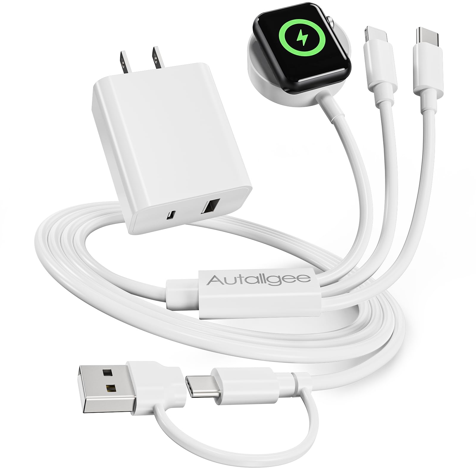 Carregador Travel Essentials Autallgee 3 Em 2 Para Apple Watch