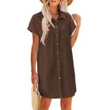 Sun Dress Zeagoo, Minivestido Com Decote Em V, Manga Curta Para Mulheres