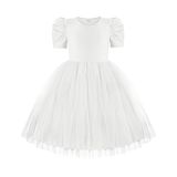 Vestido Tutu Infantil Arshiner Summer Tule Branco Para Menina 5t