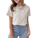 Camiseta Feminina Dokotoo De Manga Curta De Verão Branca Tamanho S
