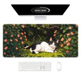 Tapete De Mesa Auhoahsil Large Mouse Pad Gaming 90x40cm Cat Shrub