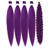 Cabelo Trançado Gozill Purple Pré-esticado Curly Deep Wave