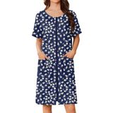 Roupão De Banho Feminino Ekouaer Curto Com Zíper Leve S-3xl Floral