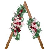 Flores Em Arco De Casamento Lisuun Artificial Roxo E Branco X2