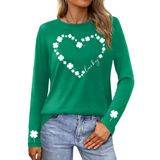 Camisa Feminina Pechar Do Dia De São Patrício Lucky Shamrock Green