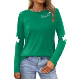 Camisa Feminina Pechar St Patricks Day De Manga Comprida
