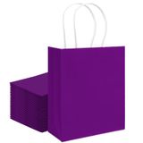 Bolsa De Presente Qiqee, Tamanho Médio, Verde, Lótus, Roxa, 30 Unidades Com Alças