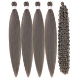 Cabelo Trançado Gozill Grey Pré-esticado Curly Deep Wave