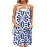 Vestido Zeagoo Casual Beach Com Decote Em V, Vestido De Sol Curto Para Mulheres