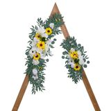 Flores Em Arco De Casamento Lisuun Artificial Roxo E Branco X2