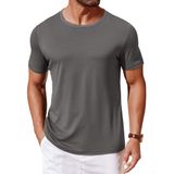 Camiseta Masculina Coofandy, Básica De Verão, Cinza Escuro