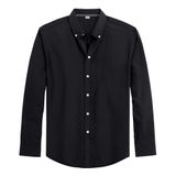 Camisa J.ver Vestido Oxford De Manga Comprida Para Menino Preto 10-11 Anos