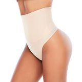 Calcinha Tanga Shapewear, Controle De Barriga Para Mulheres, Bege, Tamanho L