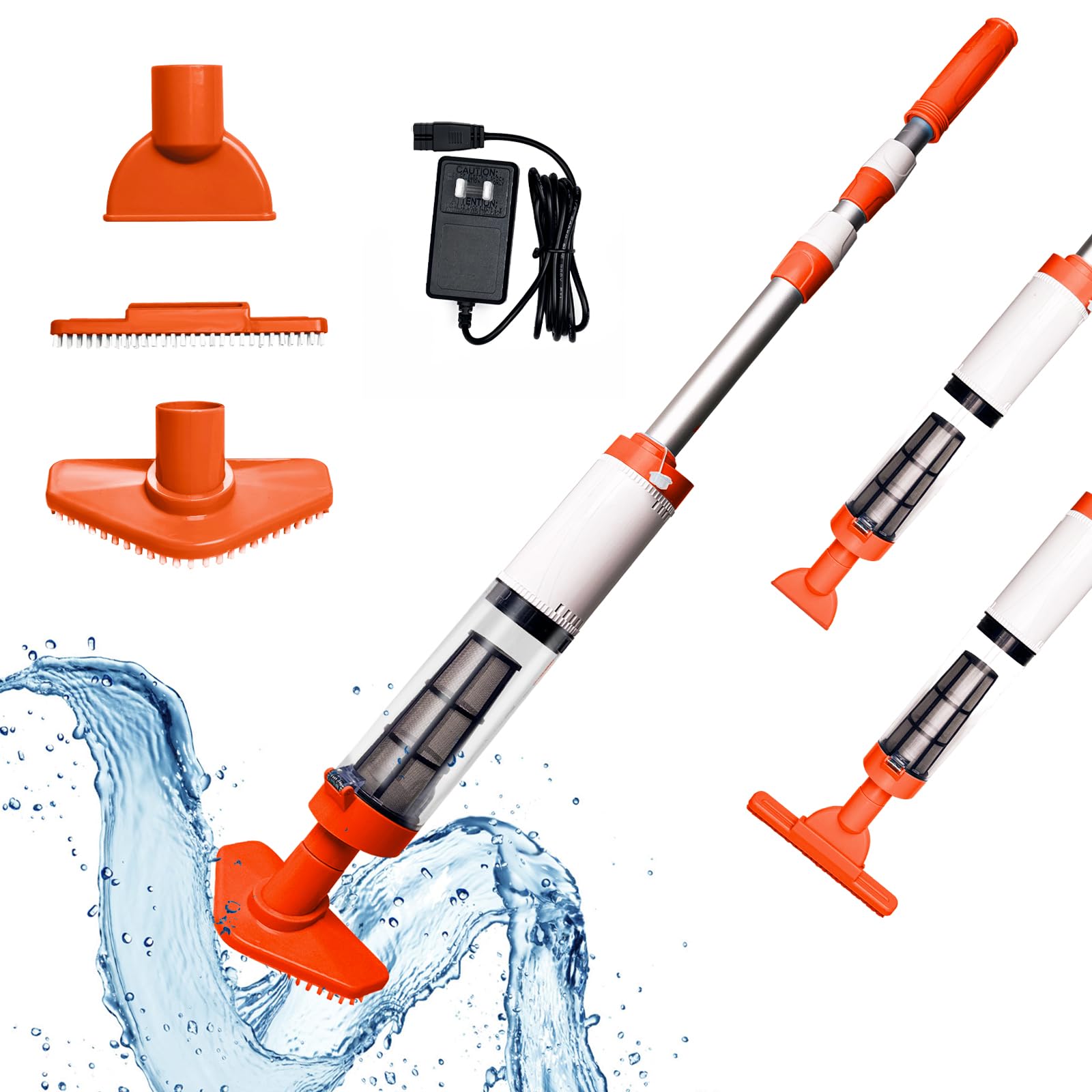 Aspirador De Piscina Ysmj 3 Em 1 Sem Fio Recarregável Laranja