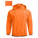 Casaco De Chuva Coofandy Impermeável Com Capuz Para Homens Laranja Xl