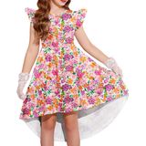 Vestido Arshiner Beach Para Meninas De Páscoa E Verão De 6 A 7 Anos
