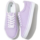 Tênis De Lona Shupua White Para Mulheres, Cano Baixo, Roxo, Us10