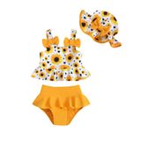 Roupa De Banho Para Bebês Mioglrie Yellow Dasiy De 6 A 12 Meses Ou Mais Chapéu