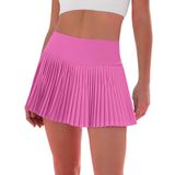 Saia De Tênis Eayouko Plissada Com Shorts Para Mulheres Rosa Vermelha