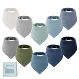 Baby Bibs Yoofoss Muslin Bandana, Pacote Com 10 Unidades, 100% Algodão, Unissex