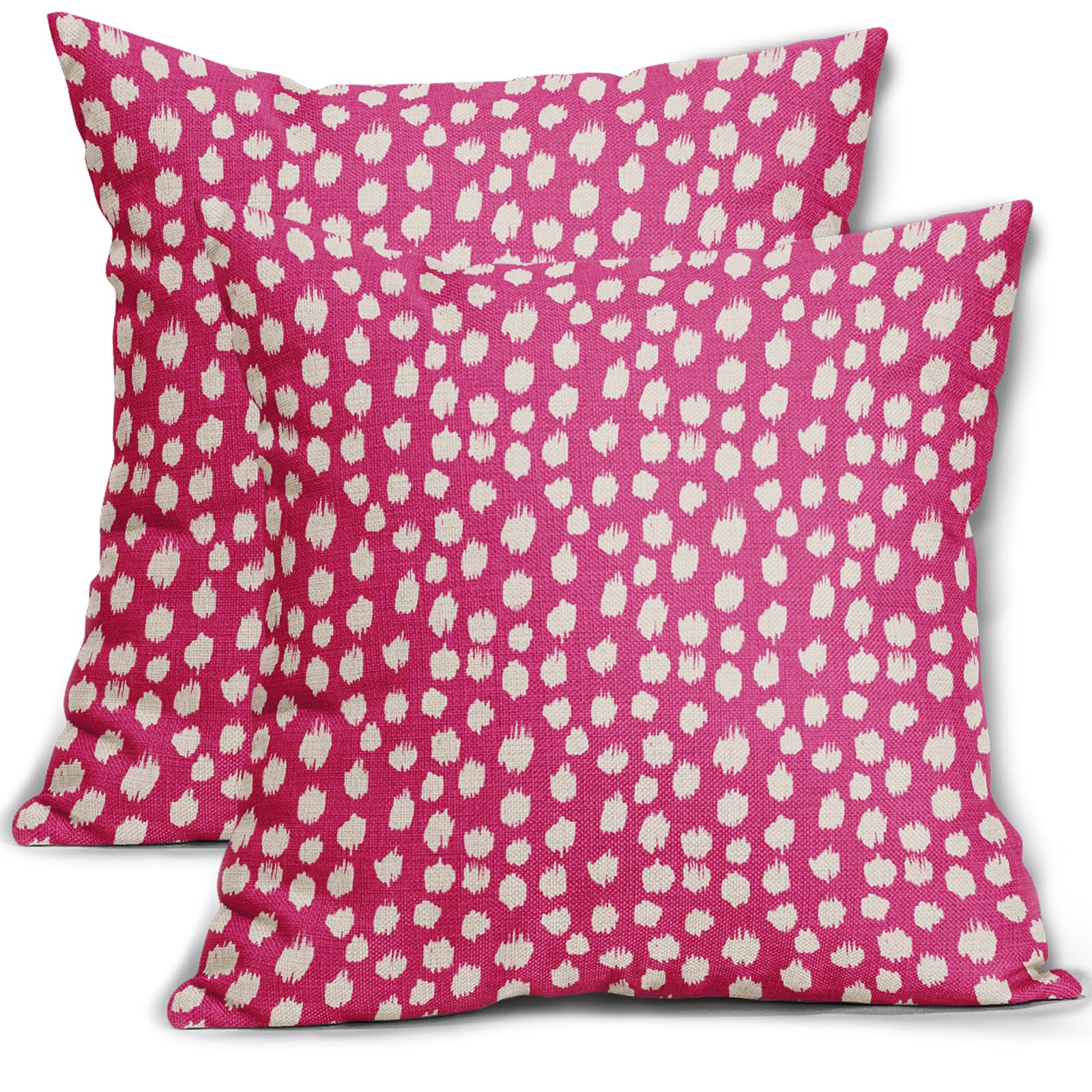 Capas De Travesseiro Sweetshow Hot Pink Cream Dots 60x60cm Conjunto De 2