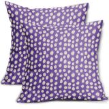 Capas De Travesseiro Sweetshow Purple Cream 60x60cm, Conjunto De 2 Algodão E Linho