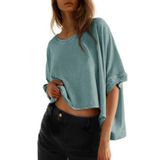 Camiseta Dokotoo Summer Para Mulheres Plus Size Crop Top