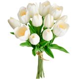 Buquê De Tulipas Artificiais Mandy&#39;s White, 12 Peças Para Decoração