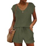Conjunto De Pijama Ekouaer, Camisa Feminina De Manga Curta Com Shorts De Dormir
