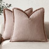 Capas De Almofada Findtower Decorative Linen Fringe X2