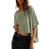 Camiseta Dokotoo Summer Para Mulheres Plus Size Crop Top