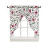 Cortinas Valance Capsceoll Kitchen Pink Flowers 29x36 In 2 Pa