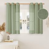 Cortinas Lamit Short Linen Com 101,6 Cm De Comprimento Para Janelas Pequenas Com 2 Painéis