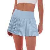 Saia De Tênis Eayouko Plissada Para Mulheres Com Shorts Azul Claro