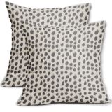 Capas De Travesseiro Sweetshow Grey Cream 60x60cm Conjunto De 2 Algodões L