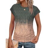 Blusas Femininas Sampeel De Manga Curta Com Design Franzido, Moda L