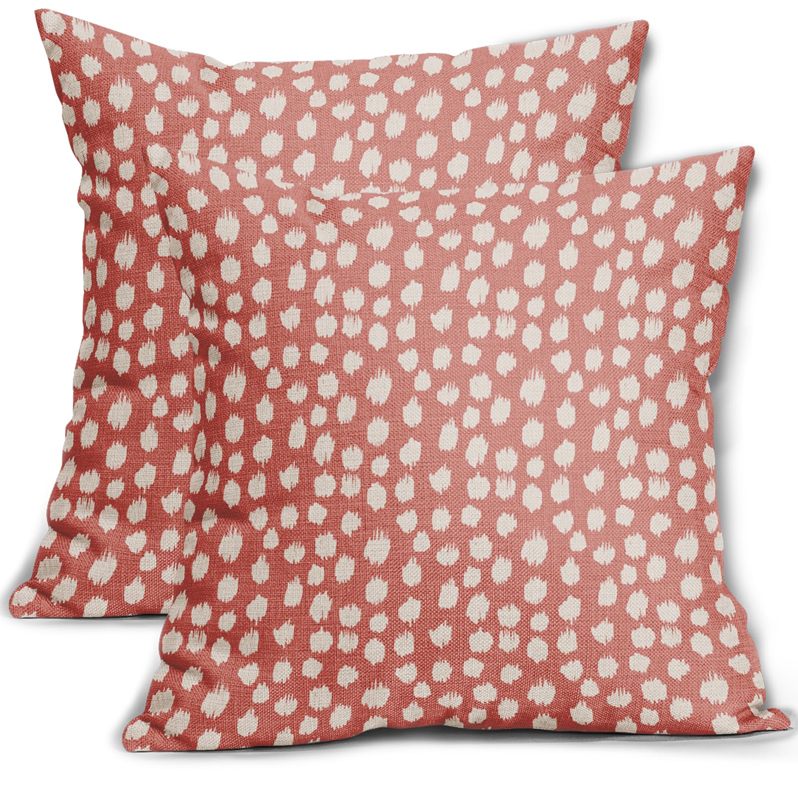 Capas De Travesseiro Sweetshow Coral Pink Cream Dots 60x60cm, Conjunto De 2
